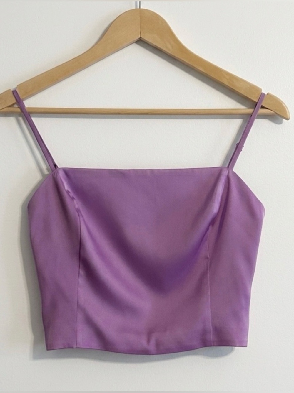 Sunday Best Aritzia Satin Crop Cami Small Lavender Smocked Back Coquette Y2K